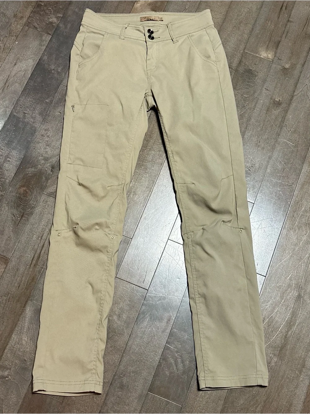 prAna Halle Pants Womens 2 Khaki Stretch Hiking Outdoor Cargo Utility 29 Inseam